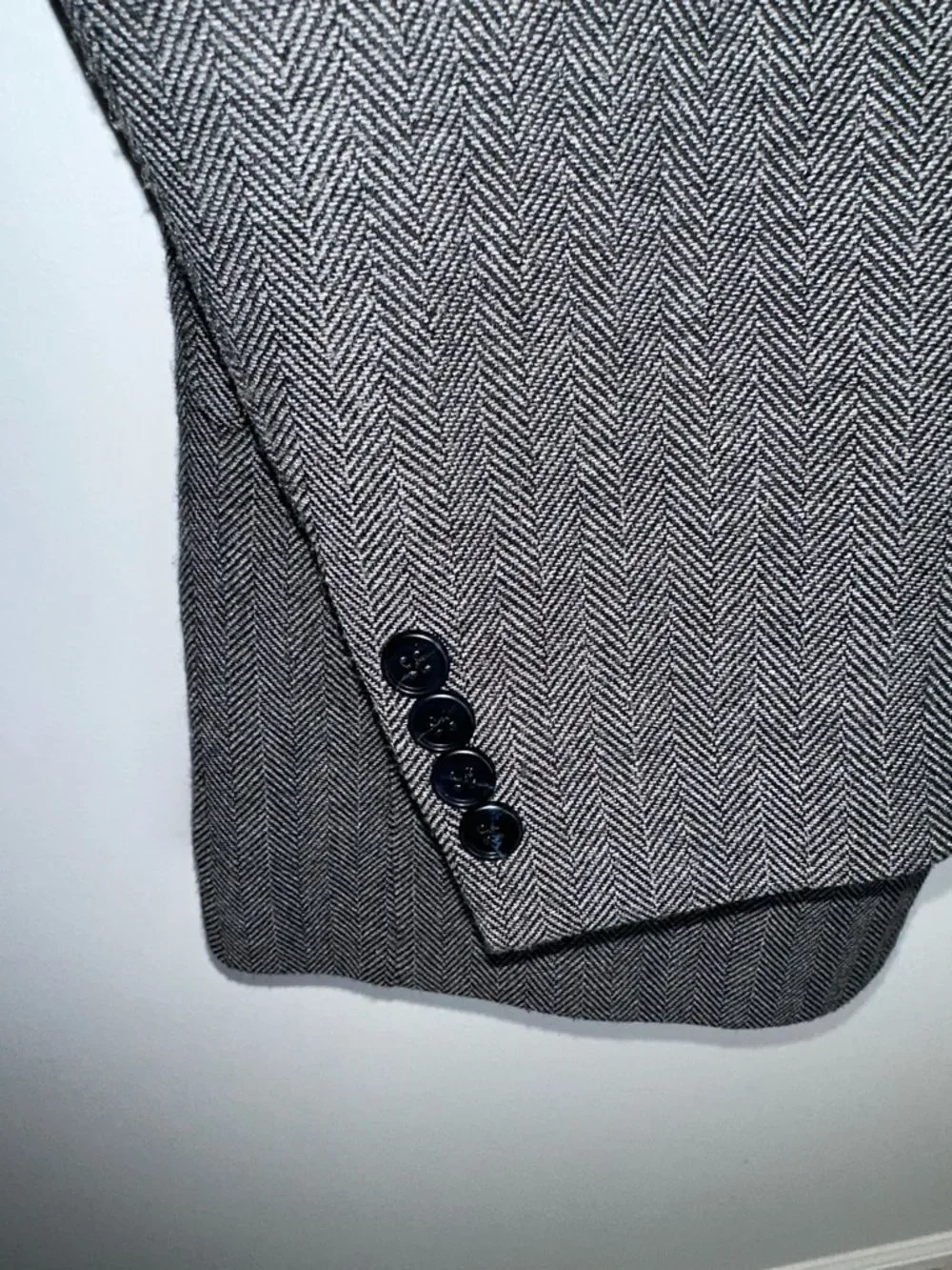 ASOS DESIGN 50R Gray Houndstooth Wool Blend Blazer Jacket Sport Coat
